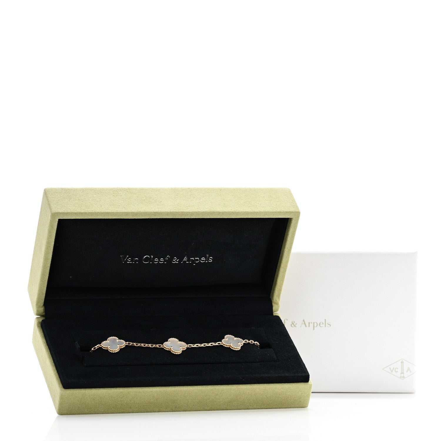 Van Cleef & Arpels 18K Yellow Gold Mother of Pearl 5 Motifs Vintage Alhambra Bracelet 5 of 5