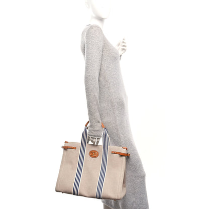 Valentino Garavani Jacquard Canvas Vlogo Antibes Shopping Bag Natural Multicolor 2 of 9