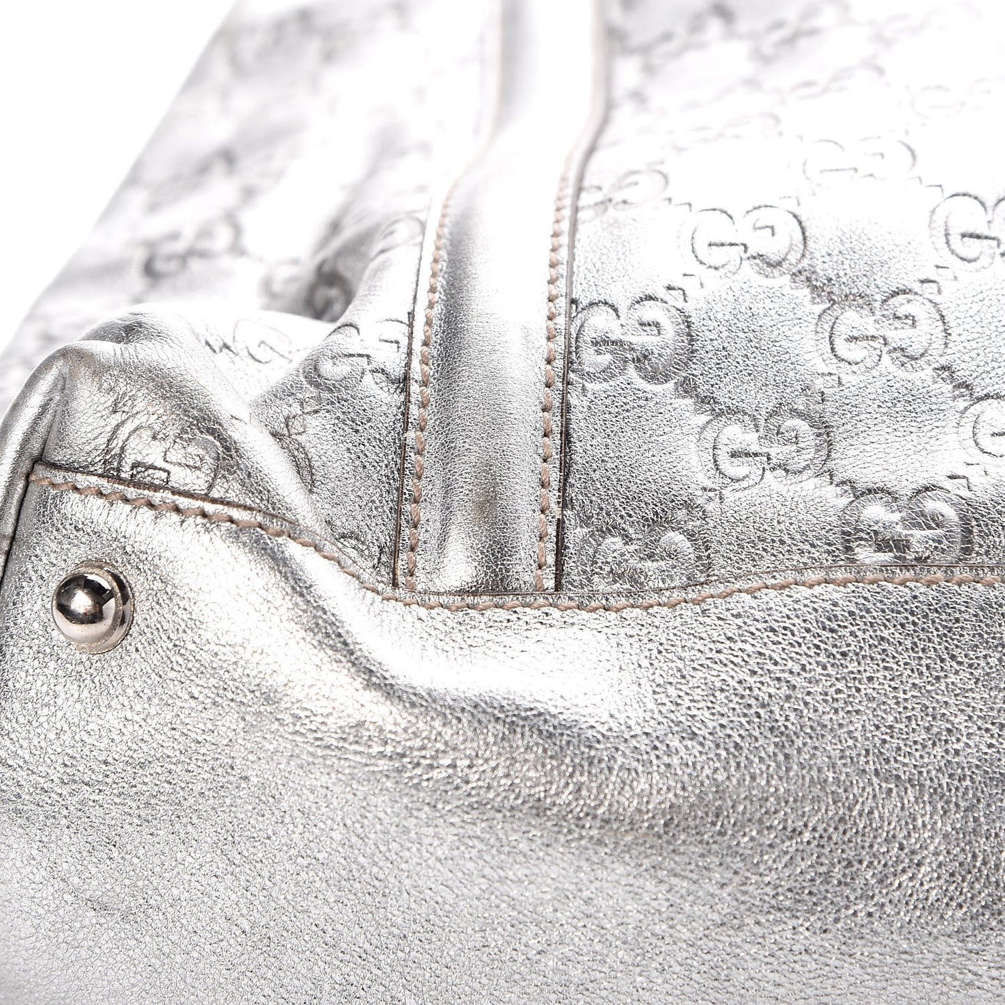 Guccissima Medium Britt Tote Silver