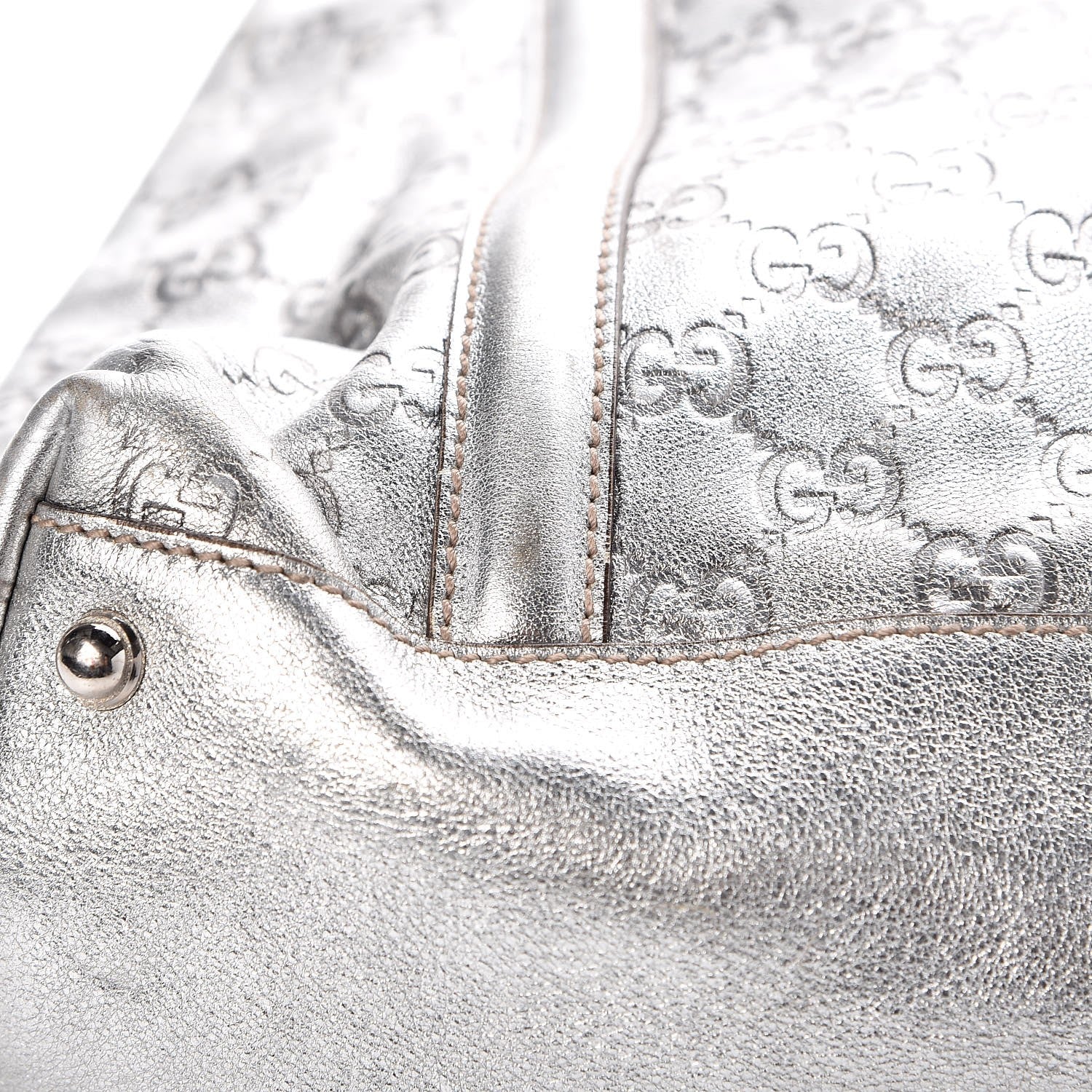 Gucci Guccissima Medium Britt Tote Silver 16 of 17