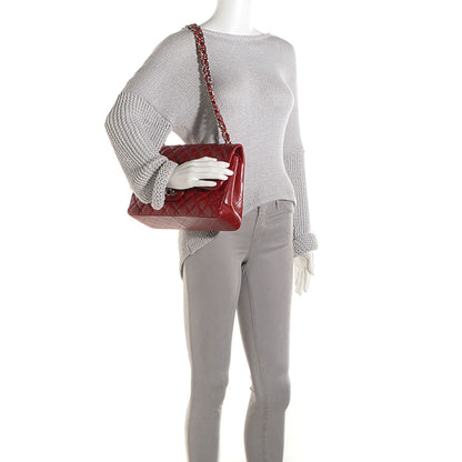 Chanel Caviar Quilted Jumbo Double Flap Red 2 of 9