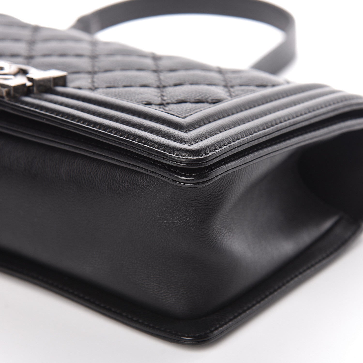 Chanel Calfskin Double Stitch Medium Boy Flap Black 10 of 11