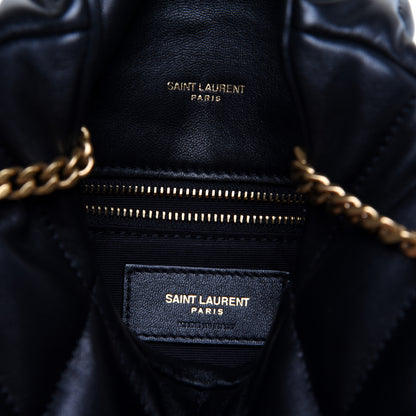 Saint Laurent Lambskin Quilted Toy Loulou Puffer Monogram Chain Satchel Black 8 of 12