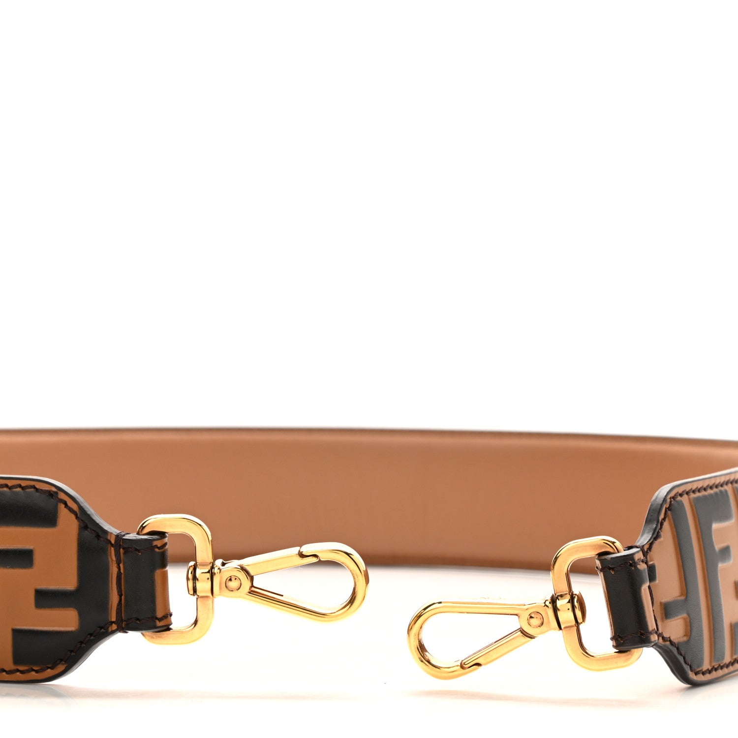 Fendi Calfskin FF 1974 Embossed Strap You Tobacco Black 5 of 5