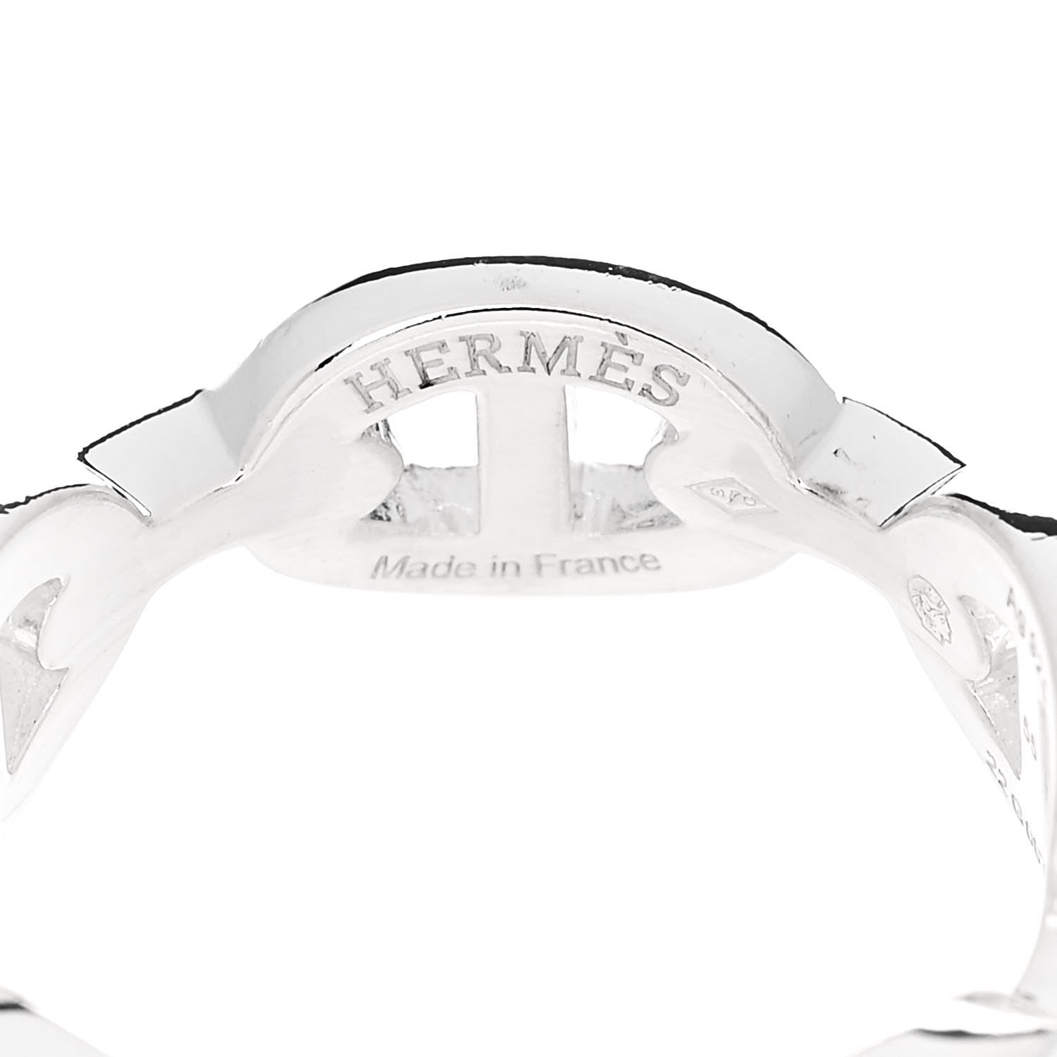 Hermes Sterling Silver PM Chaine d'Ancre Enchainee Band Ring 55 7.25 4 of 6
