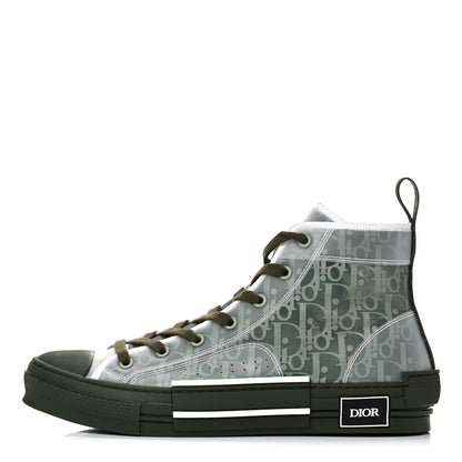Christian Dior Technical Canvas Oblique Mens B23 High Top Sneakers 43 Olive 1 of 9
