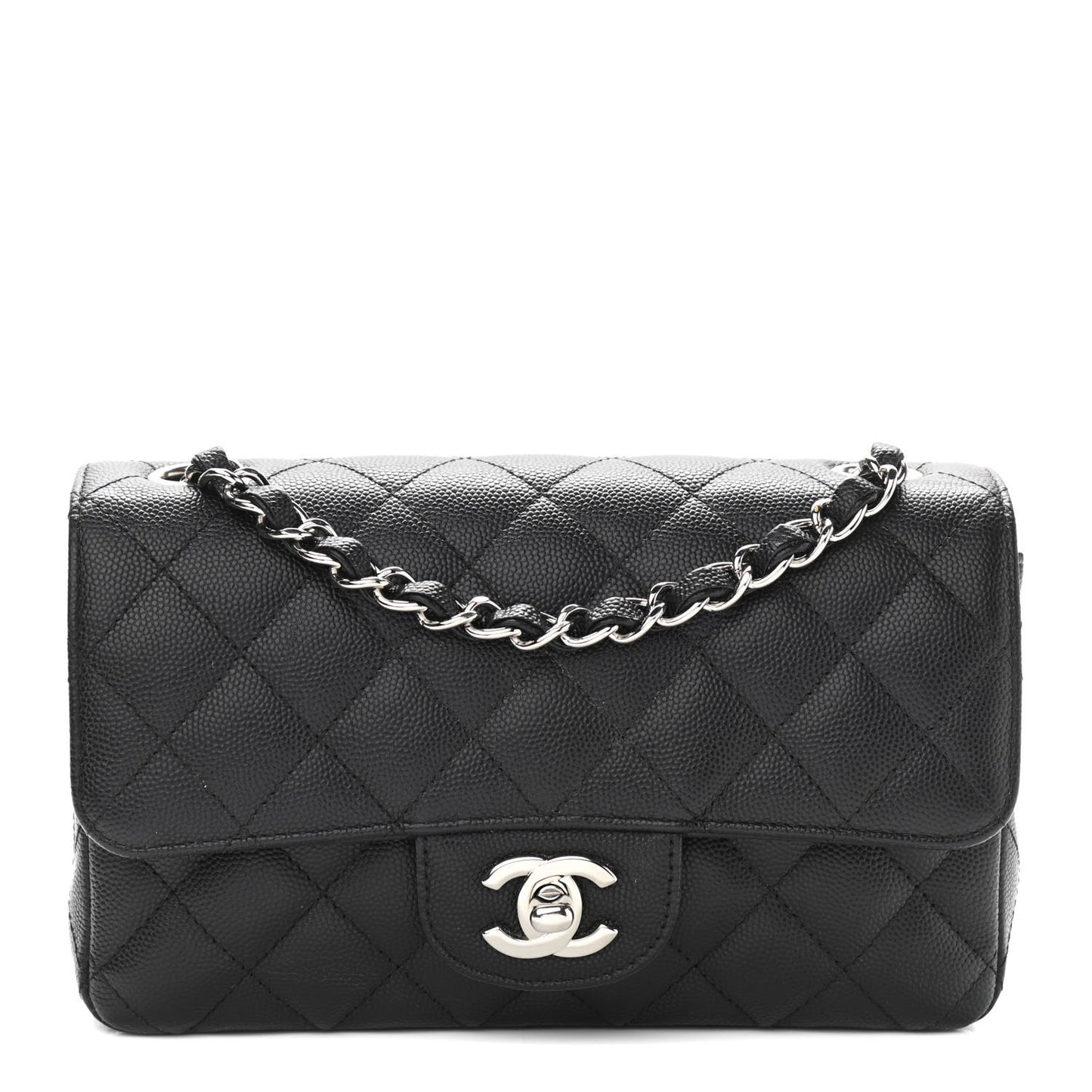 Caviar Quilted Mini Rectangular Flap Black