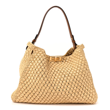 Fendi Raffia Effect Woven Large Fendi Way Tote Beige 1 of 10
