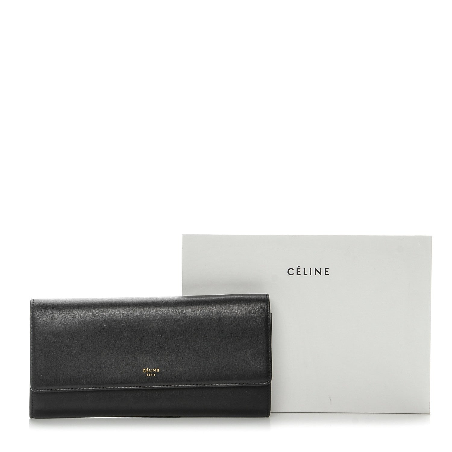 Celine Smooth Calfskin Large Flap Wallet Black 12 of 12