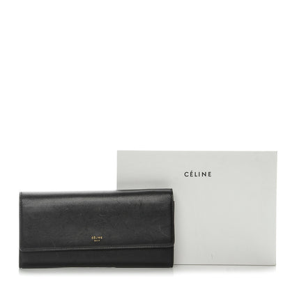 Celine Smooth Calfskin Large Flap Wallet Black 12 of 12