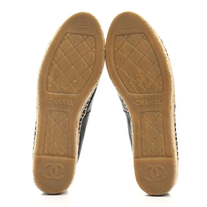 Chanel Lambskin CC Espadrilles 37 Black 5 of 10