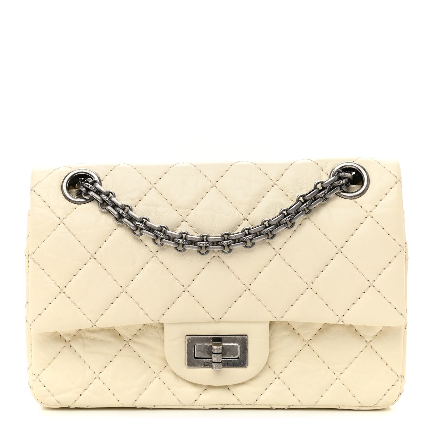 Chanel Aged Calfskin Quilted 2.55 Reissue Mini Flap White 1 of 11