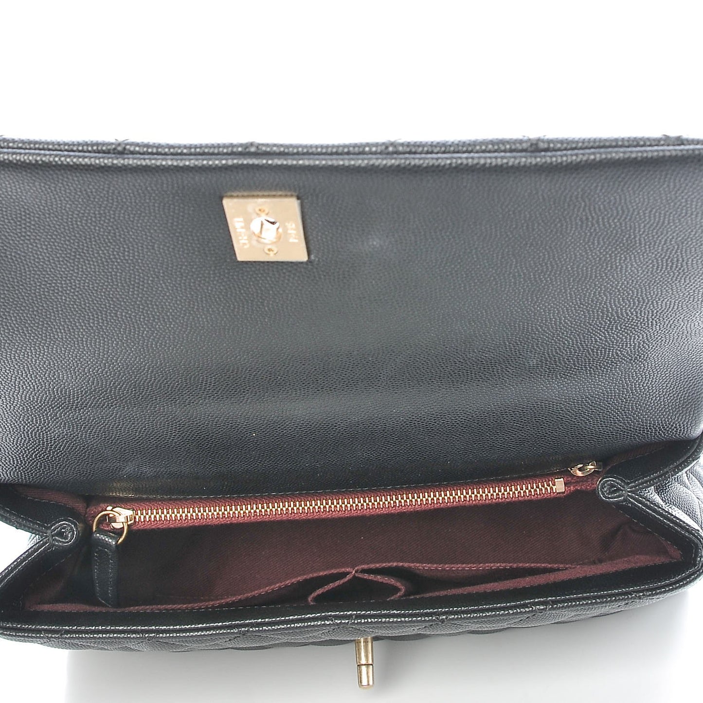 Caviar Quilted Small Coco Handle Flap Black