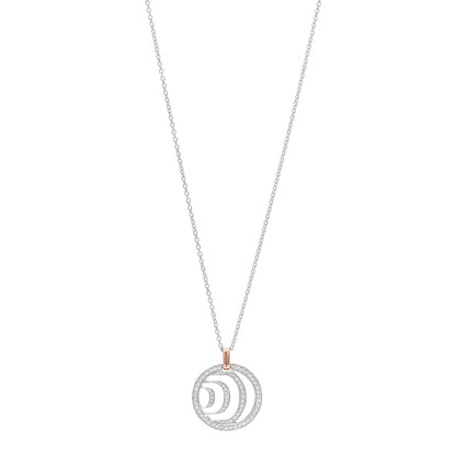 Damiani 18K White Rose Gold Diamond Damianissima Circle Pendant Necklace 1 of 5