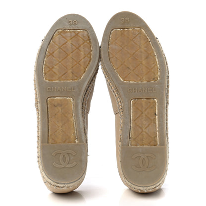 Chanel Lambskin CC Espadrilles 38 Beige Black 5 of 8