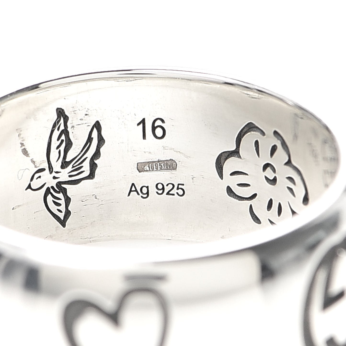 Sterling Silver Blind for Love Band Ring 56 7.5