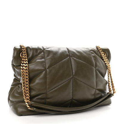 Saint Laurent Lambskin Quilted Medium Loulou Puffer Monogram Chain Satchel Seaweed 3 of 9