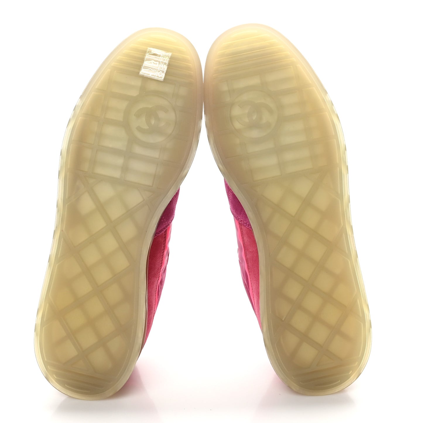 Suede Calfskin Quilted Sneakers 40.5 Pink