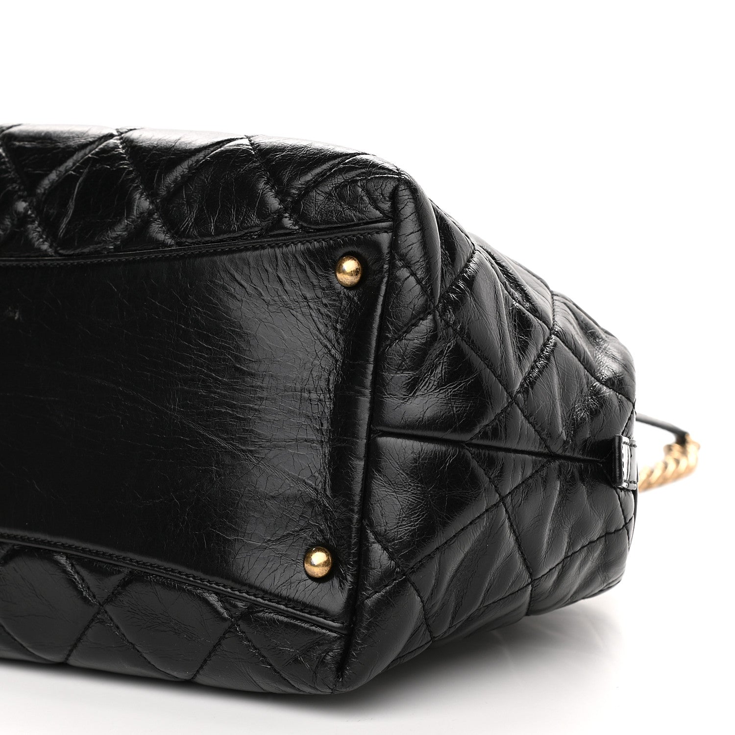 Chanel Glazed Calfskin Castle Rock Bowling Bag Black 9 of 9