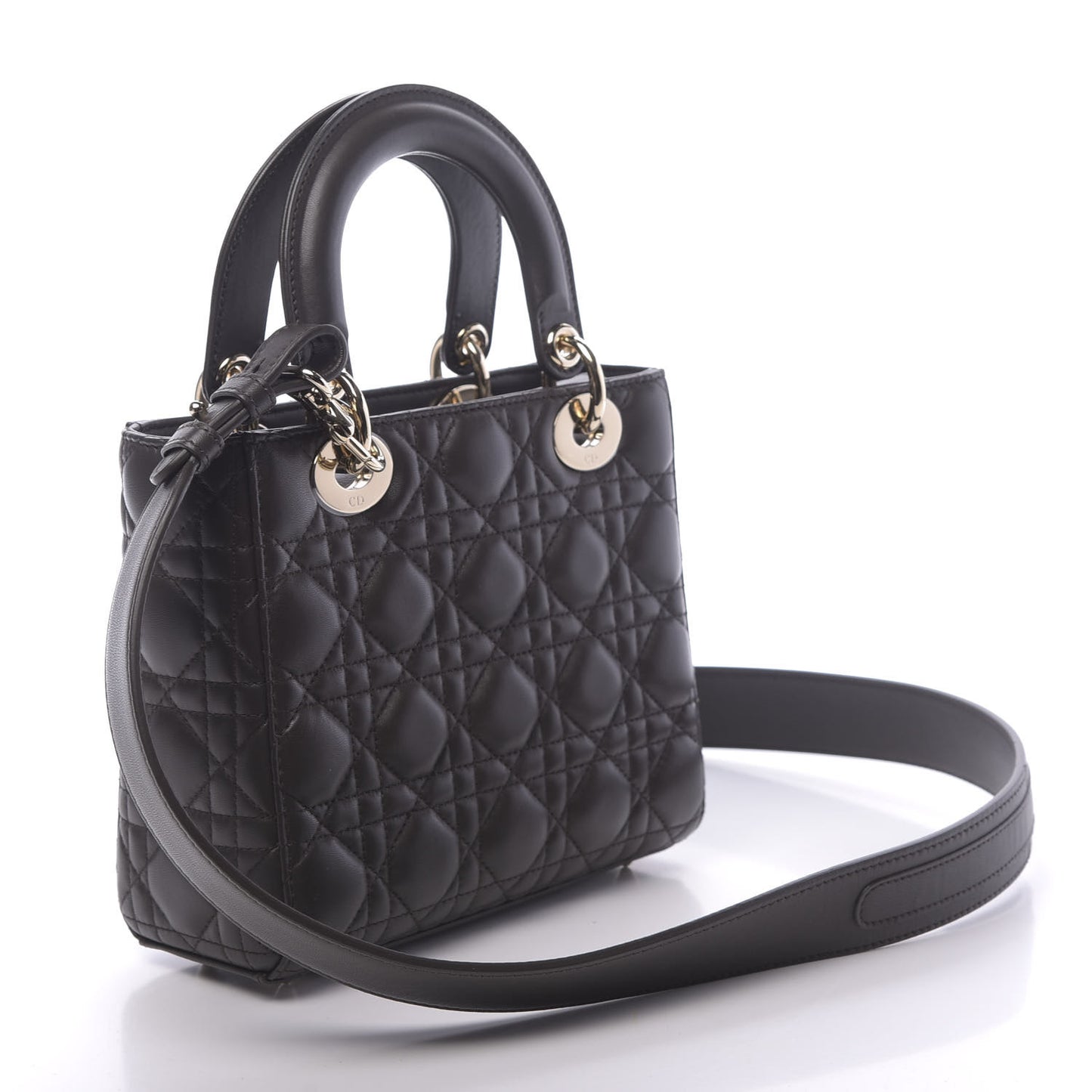 Lambskin Cannage Small Lucky Badges My Lady Dior Black