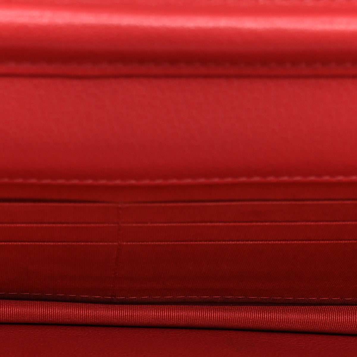 Shiny Goatskin Chevron Quilted Statement Wallet On Chain WOC Red