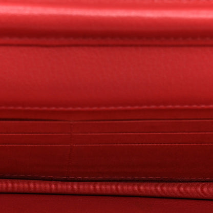Chanel Shiny Goatskin Chevron Quilted Statement Wallet On Chain WOC Red 5 of 12