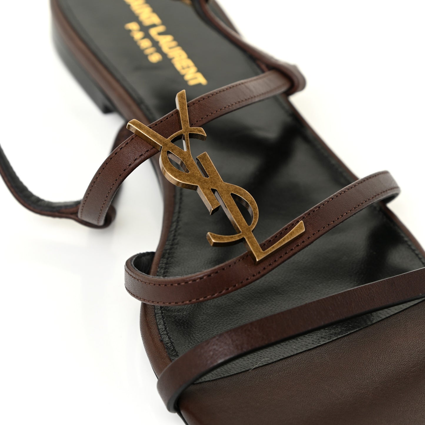 Calfskin Cassandra Monogram Sandals 41 Moro