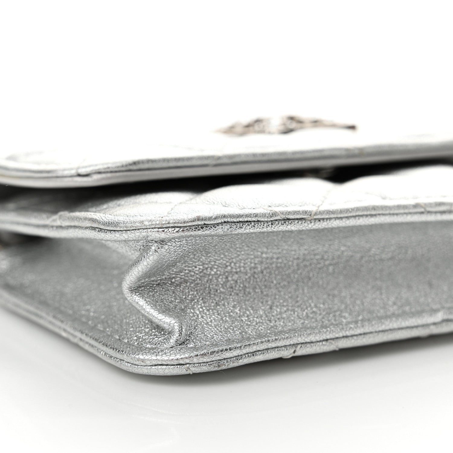 Chanel Metallic Lambskin Crystal Quilted Star Chain Belt Bag Silver 11 of 12
