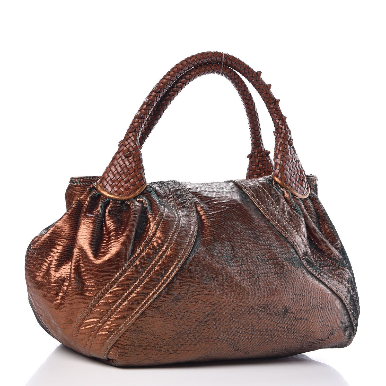 Fendi Nappa Fortuny Hologram Spy Tobacco Oro Ambrato 3 of 9