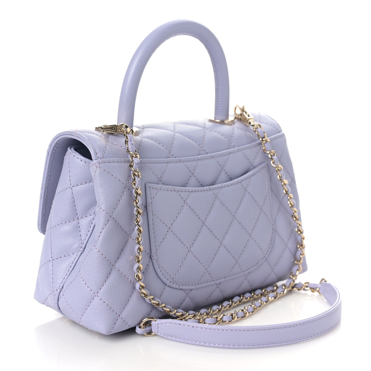 Caviar Quilted Mini Coco Handle Flap Light Purple