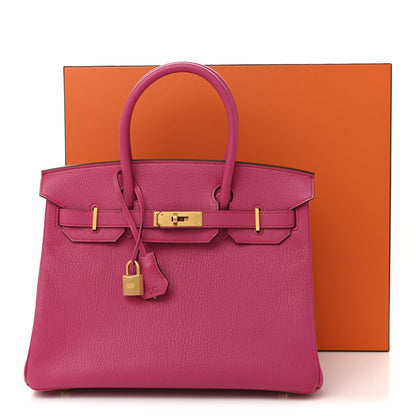 Hermes Chevre Mysore Birkin 30 Rose Shocking 13 of 13
