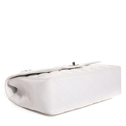 Chanel Caviar Quilted Jumbo Single Flap White 5 of 9