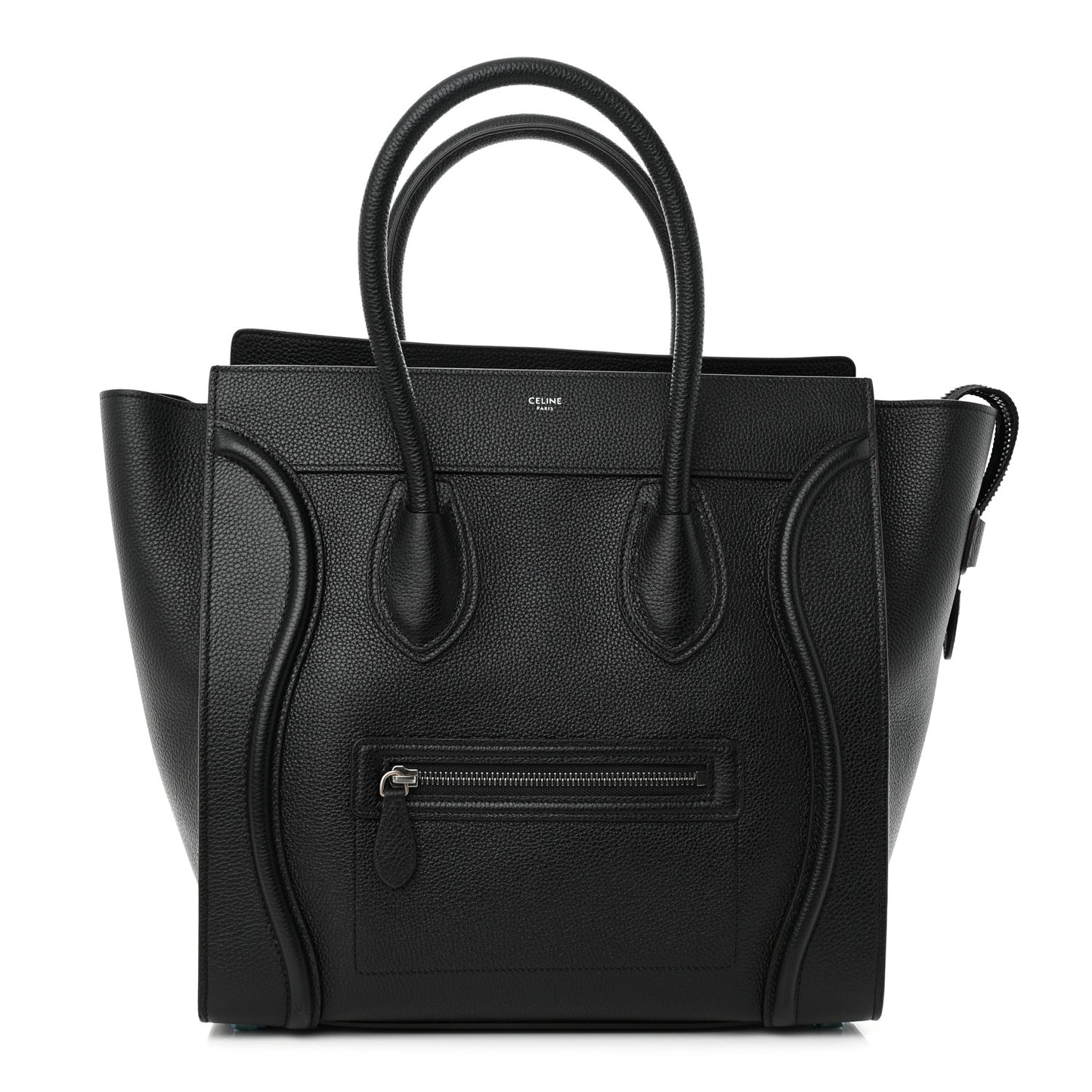Drummed Calfskin Mini Luggage Black