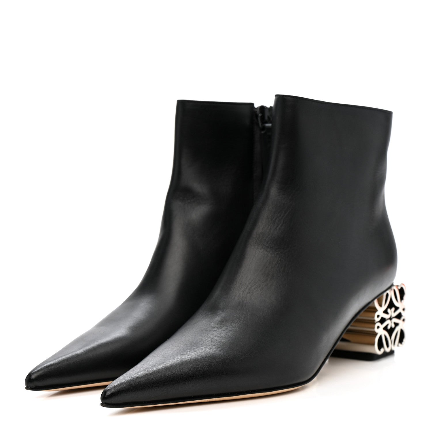 Loewe Calfskin Anagram Ankle Boots 37 Black 4 of 11
