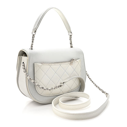 Chanel Metallic Caviar Small Coco Curve Messenger Flap Silver 3 of 14