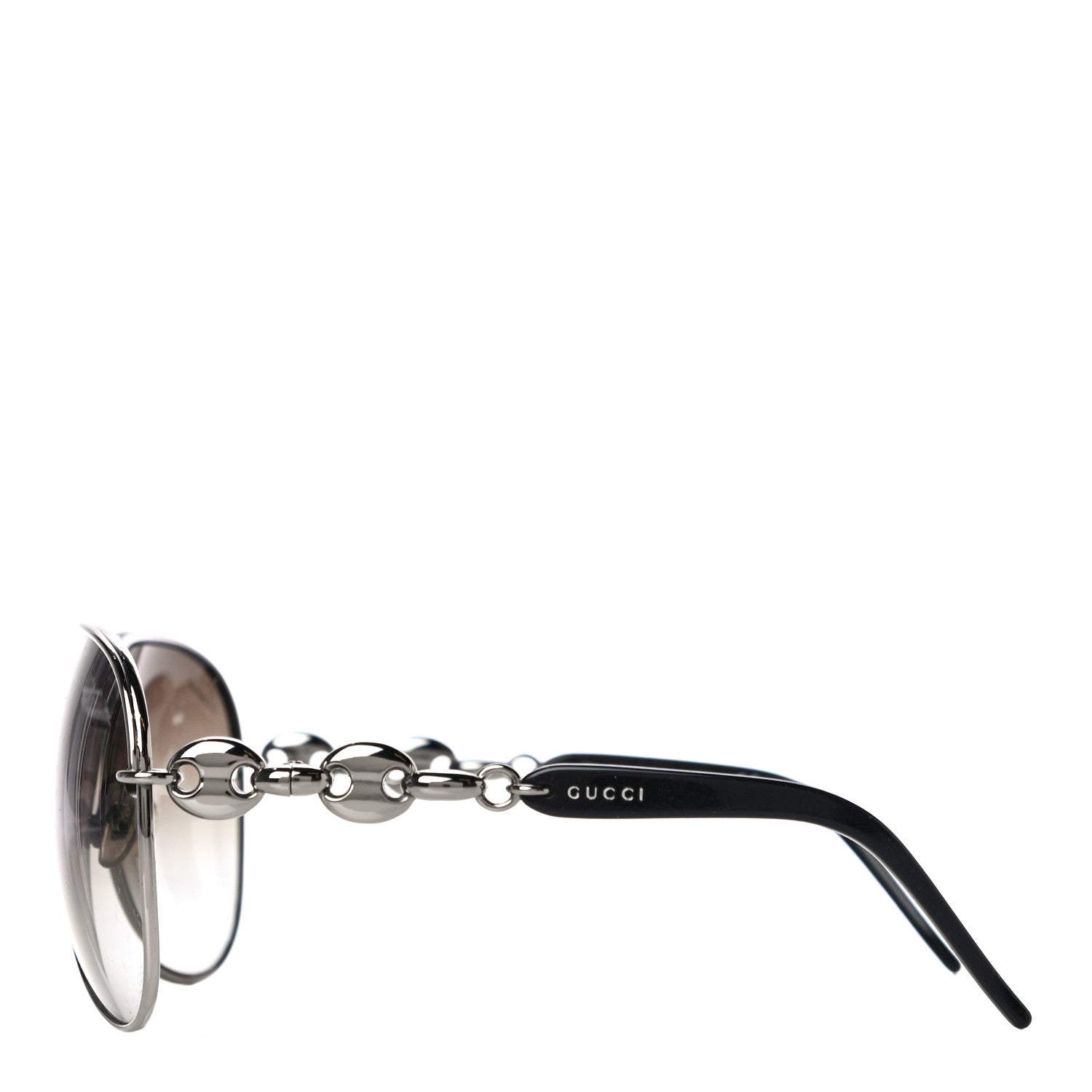 Gucci Marina Chain Aviator Sunglasses GG 4225/S Silver Black 2 of 8