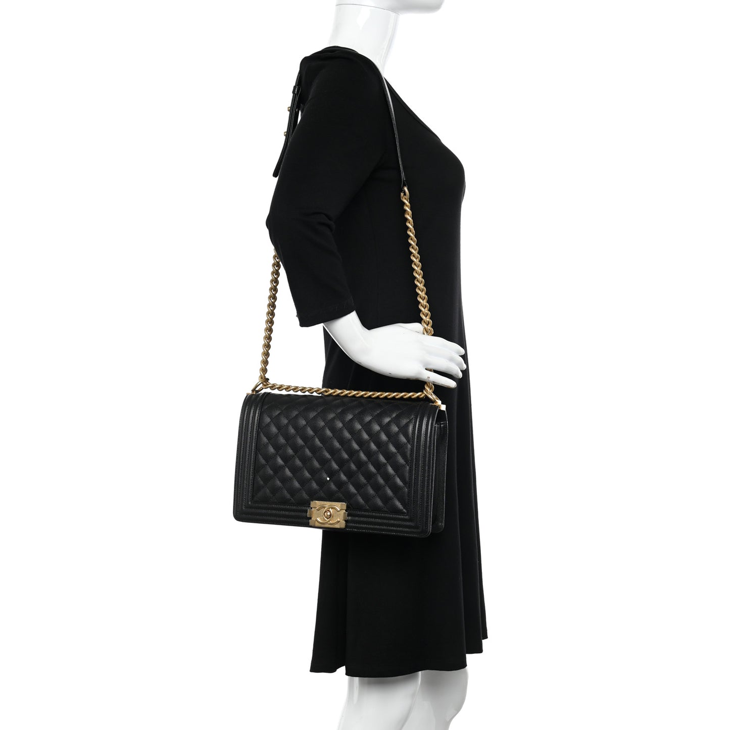 Caviar Quilted New Medium Boy Flap Black