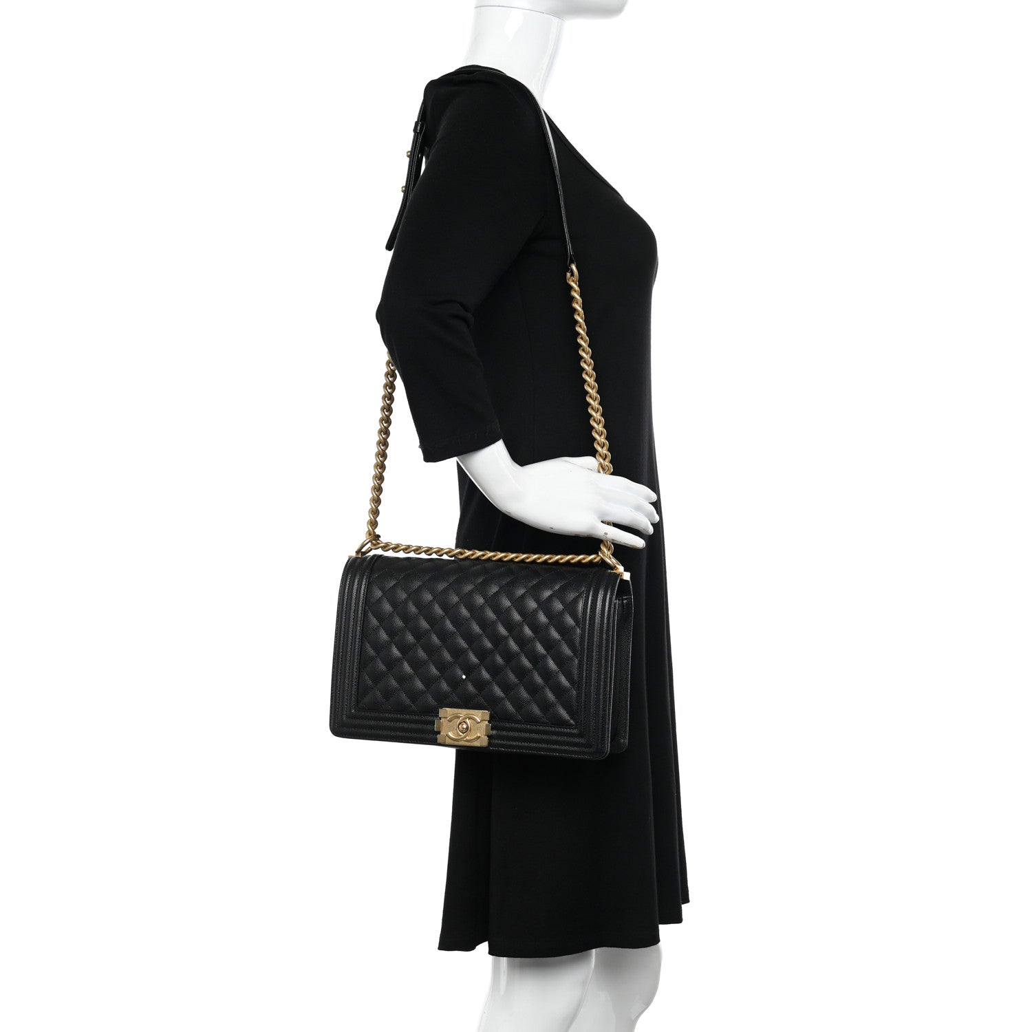 Chanel Caviar Quilted New Medium Boy Flap Black 2 of 13
