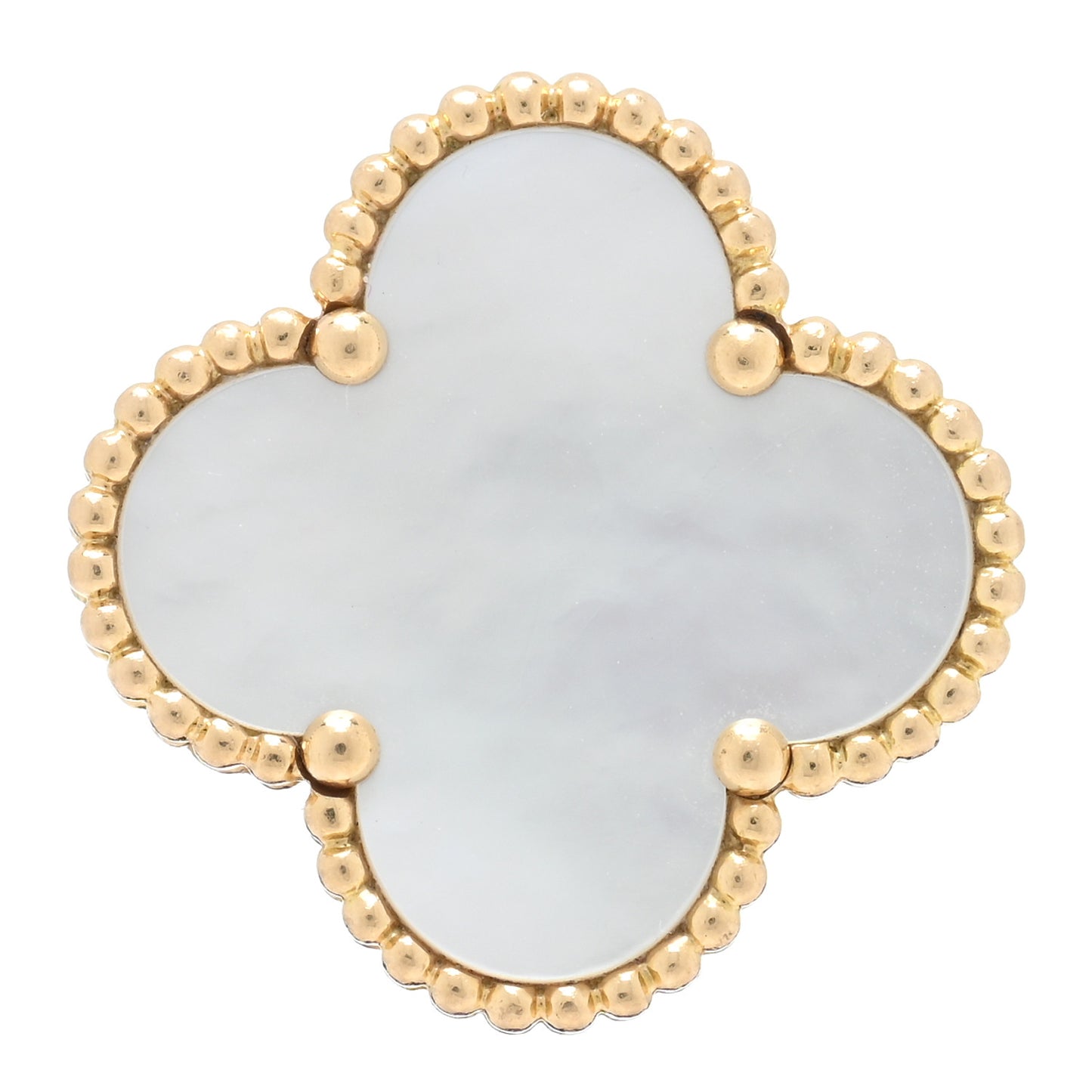 18K Yellow Gold Mother of Pearl Magic Alhambra Ring 49 5