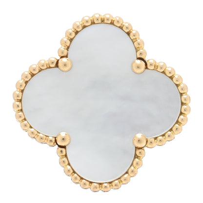 Van Cleef & Arpels 18K Yellow Gold Mother of Pearl Magic Alhambra Ring 49 5 1 of 6