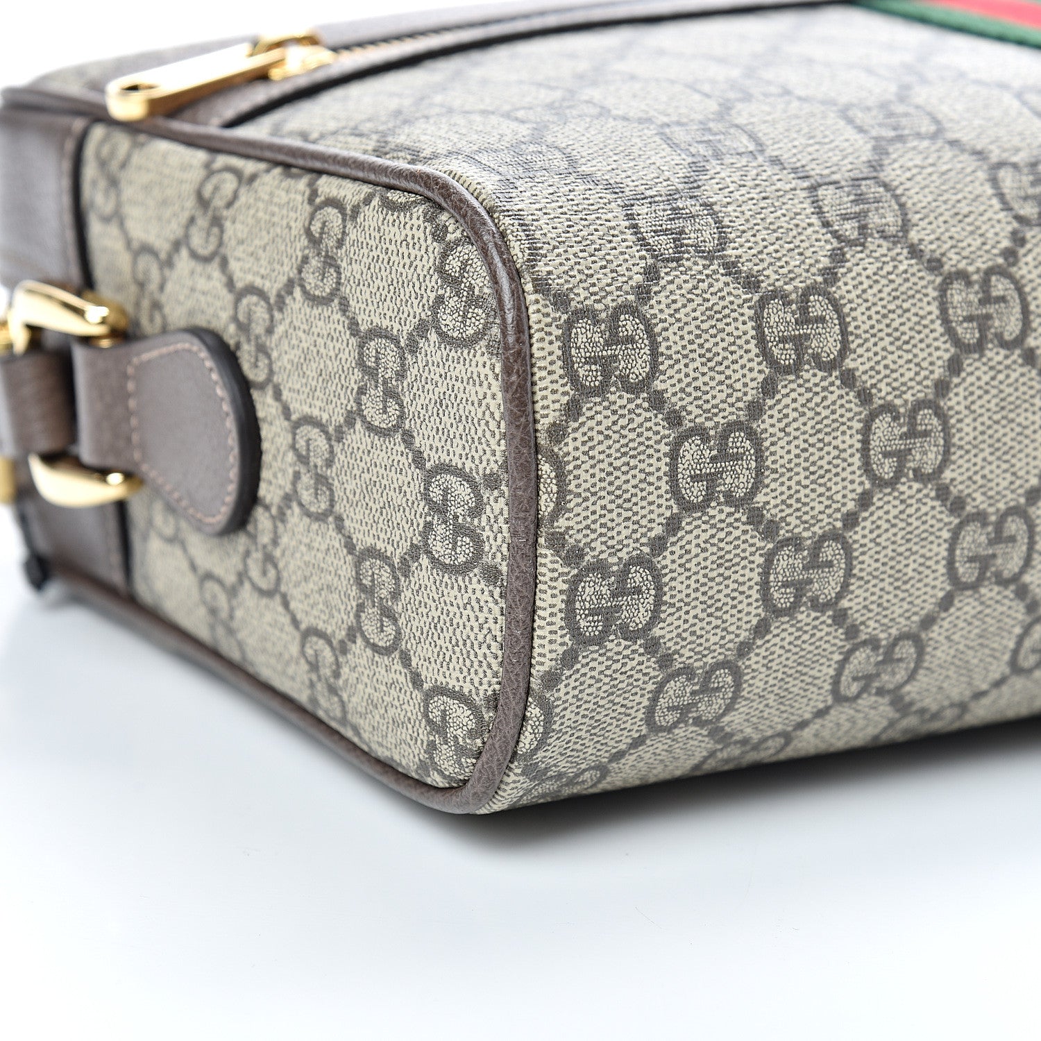 Gucci GG Supreme Monogram Web Small Ophidia Shoulder Bag Brown 8 of 9