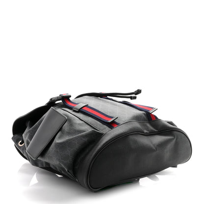 Gucci Soft GG Supreme Monogram Calfskin Web Double Buckle Backpack Black 3 of 9