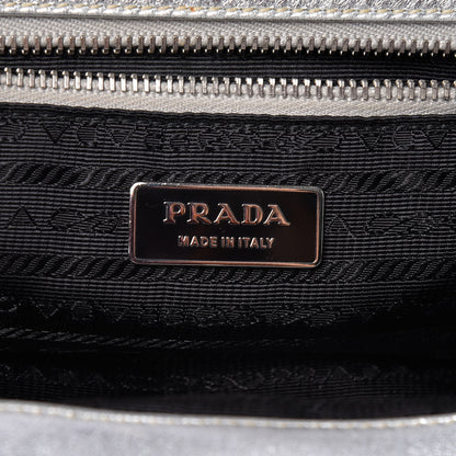 Prada Nappa Dressy Gaufre Frame Tote Argento 6 of 17