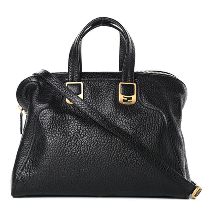 Fendi Pebbled Calfskin Large Chameleon Tote Black 1 of 10
