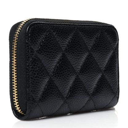 Chanel Caviar Quilted Zip Coin Purse Black 3 of 12