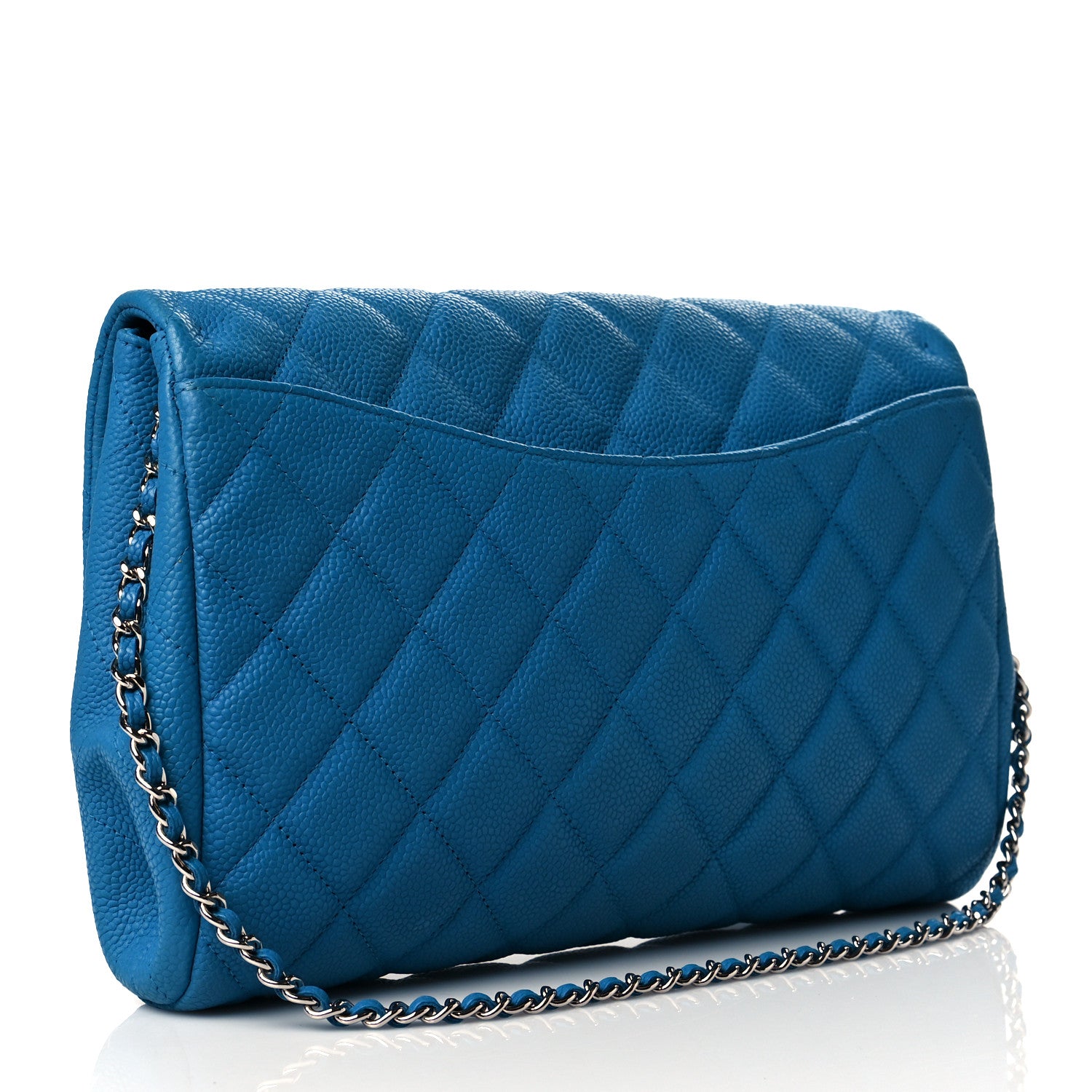 Chanel Iridescent Caviar Quilted Clutch With Chain Flap Blue 2 of 9