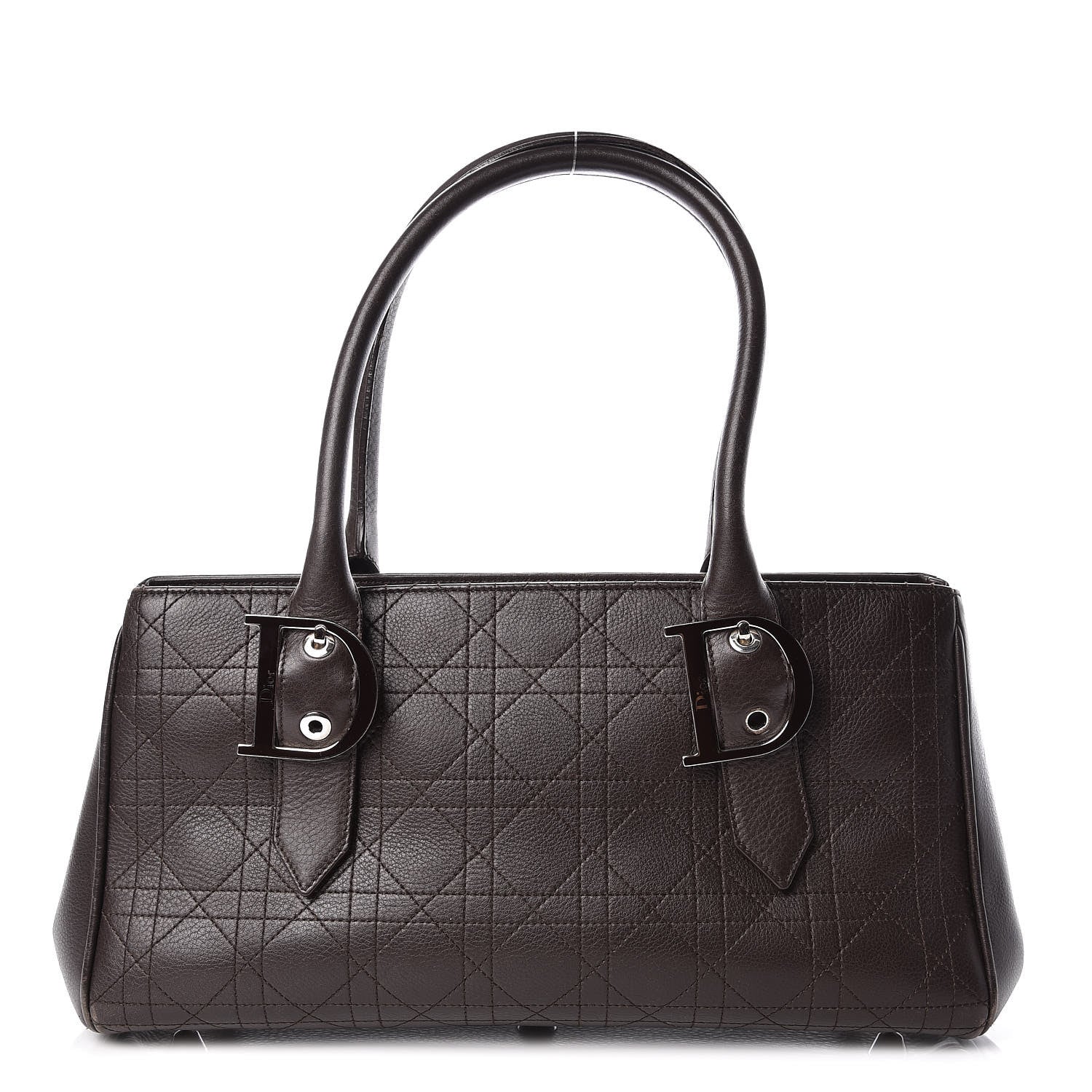 Christian Dior Calfskin Cannage Shoulder Bag Dark Brown 1 of 24