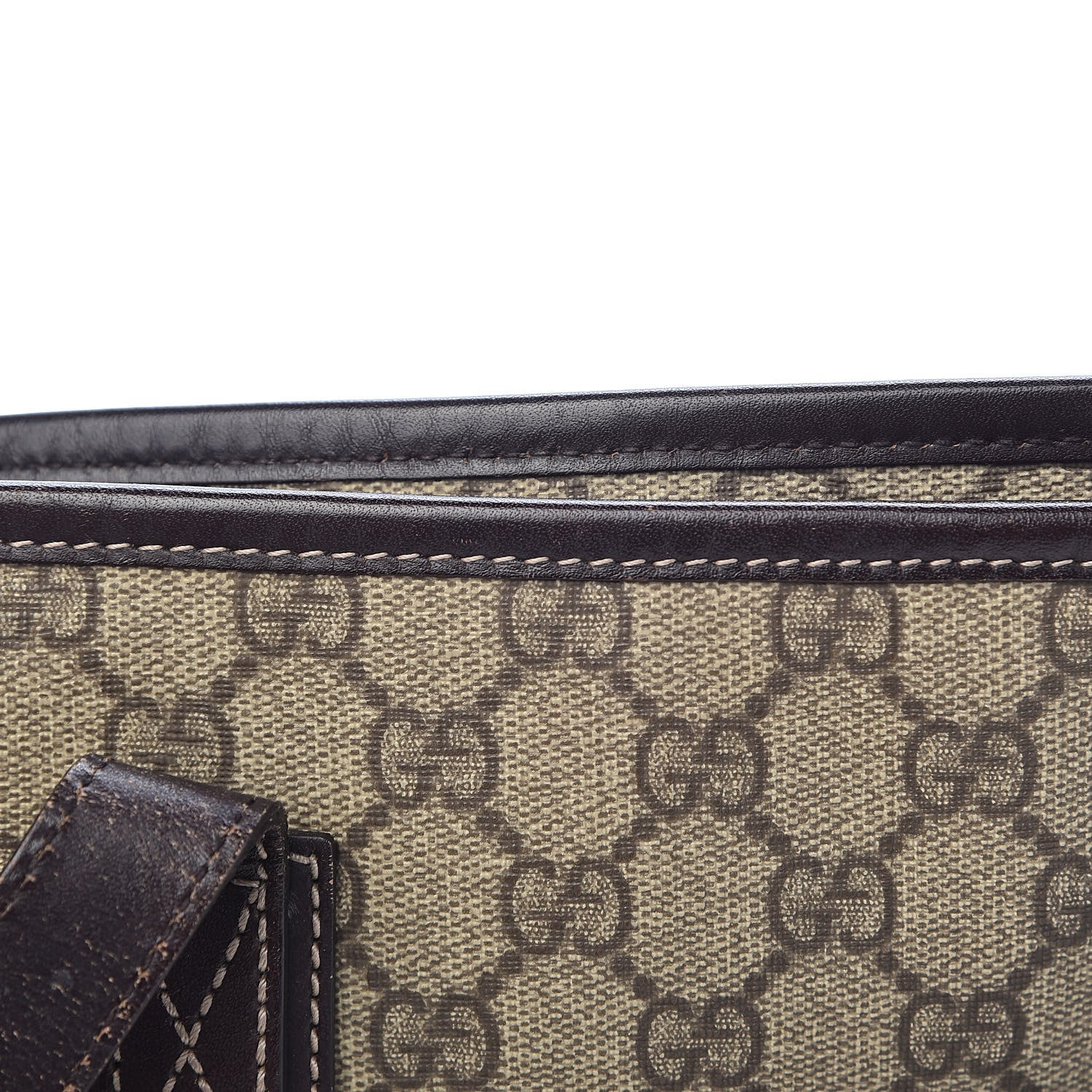 Gucci GG Supreme Monogram Medium Zippered Shopping Tote Dark Brown 11 of 21