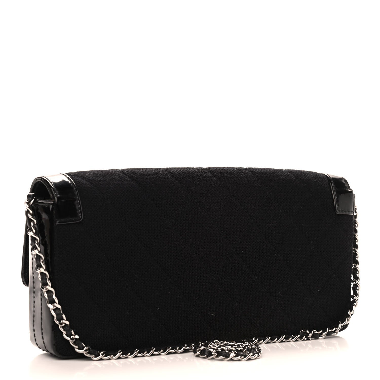 Chanel Jersey Patent Quilted 2.55 Reissue East West Flap Black 3 of 13