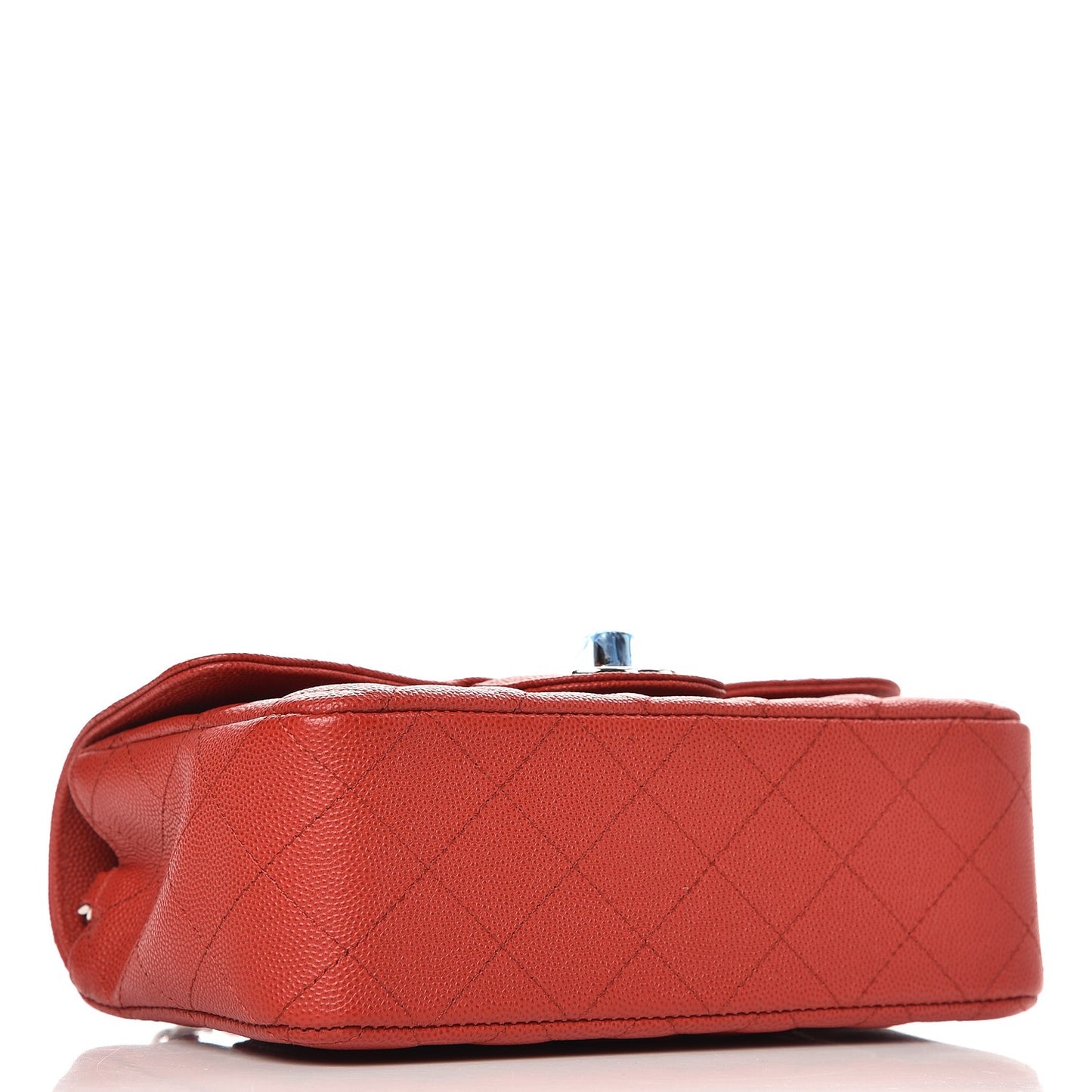 Caviar Quilted Mini Rectangular Flap Red